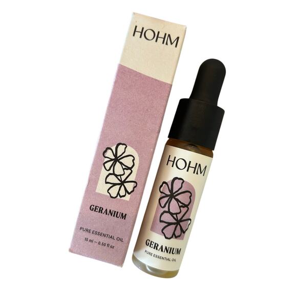 Hohm Geranium All-Natural Pure Essential Oil 15mL/0.5OZ Fresh Botanical Scent - Picture 1 of 5